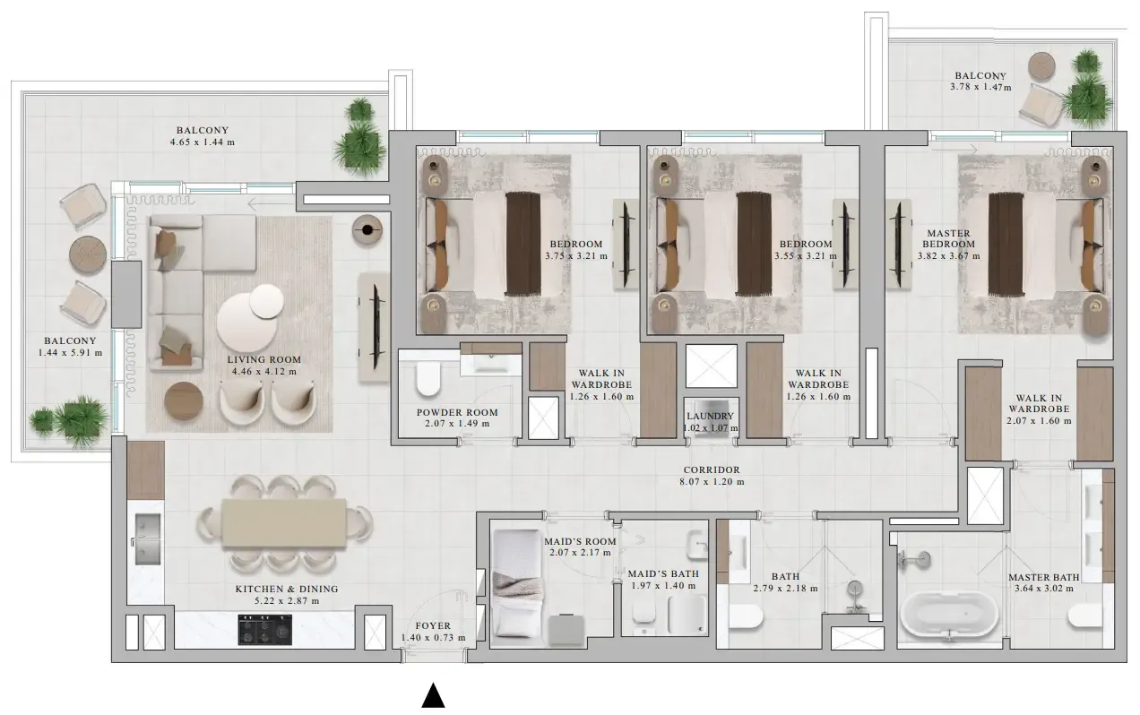 Rosehill 3 bed floor plan, 1,750 sqft