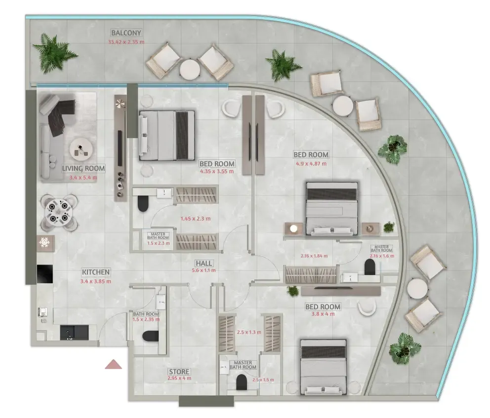Sakura Gardens 3 bed floor plan, 2,258 sqft