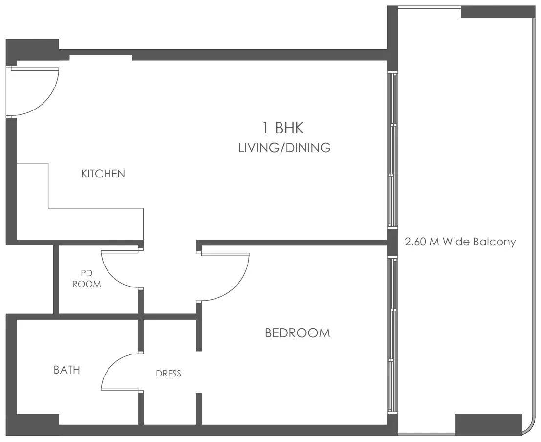 Al Haseen Residences 5 1 bed floor plan, 746 sqft