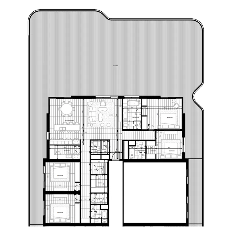 Nikki Beach Residences 4 bed floor plan, 2,653 sqft