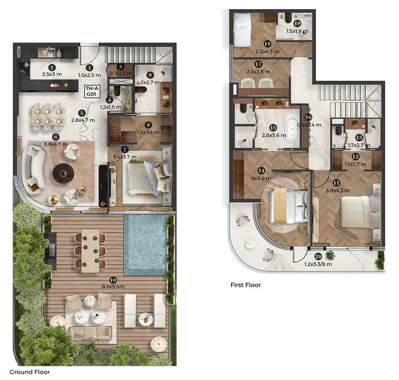 Stellar by Elie Saab 3 bed floor plan, 2,305 – 2,306 sqft