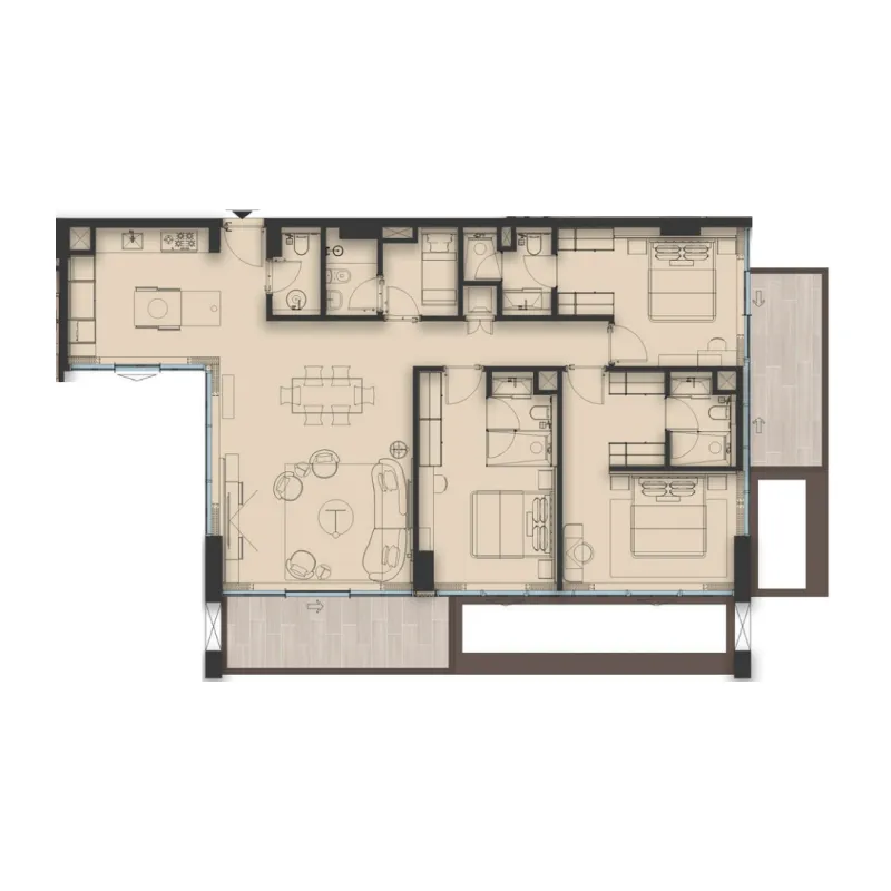 Sea Cliff by Imtiaz 3 bed floor plan, 1,785 sqft