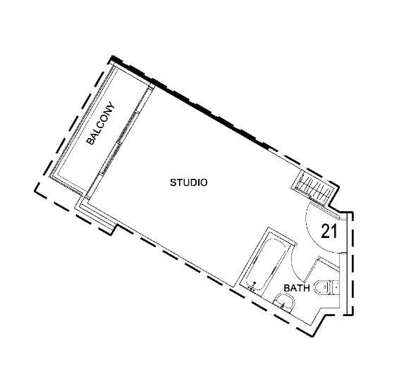 Damac Hills 2 - Hotel Edge by Rotana Studio floor plan, 358 sqft