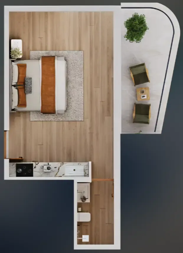 Nuve by Zoya Studio floor plan, 448 sqft