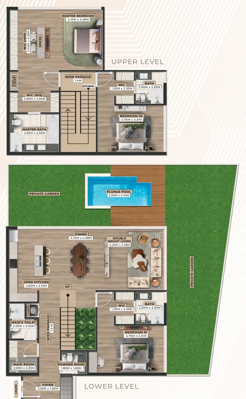 Firoza 3 bed floor plan, 3,573 sqft