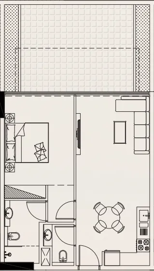 Casa Vista Residence 1 bed floor plan, 901 sqft
