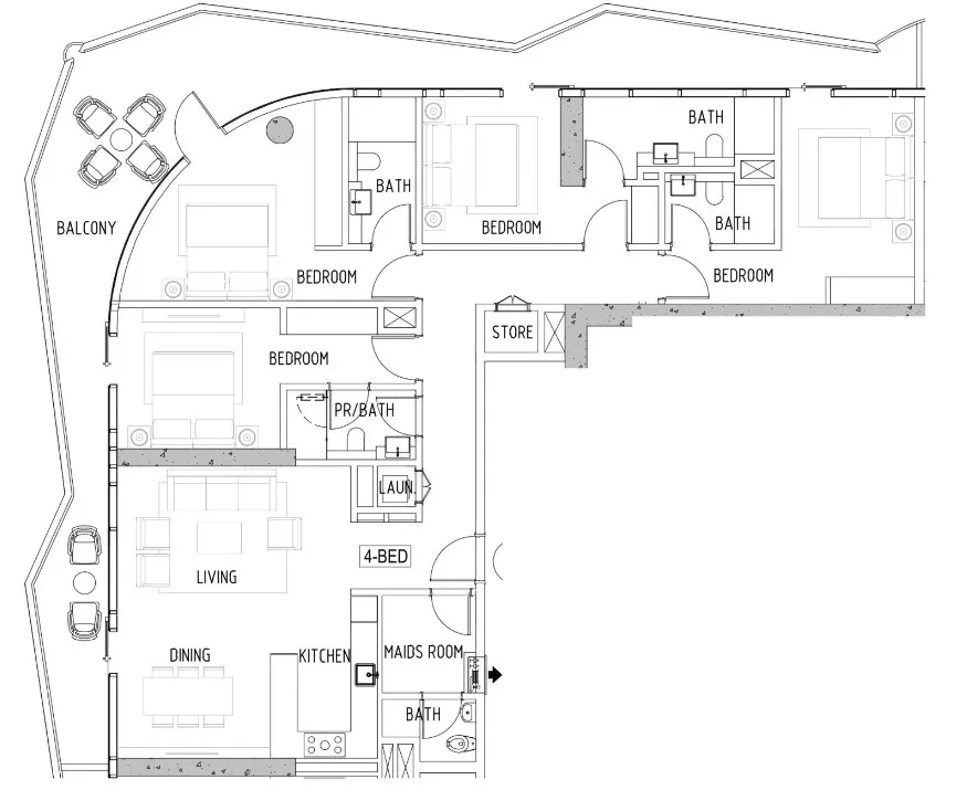 Volta 4 bed floor plan, 2,359 sqft