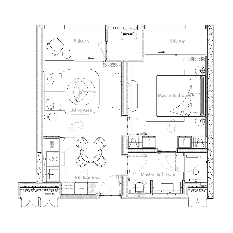 Gardens of Eden - Lake Residences 1 bed floor plan, 673 sqft