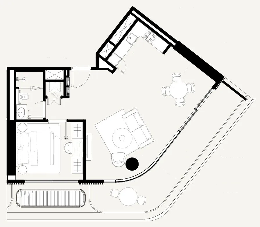 Azizi Abraham 1 bed floor plan, 898 sqft