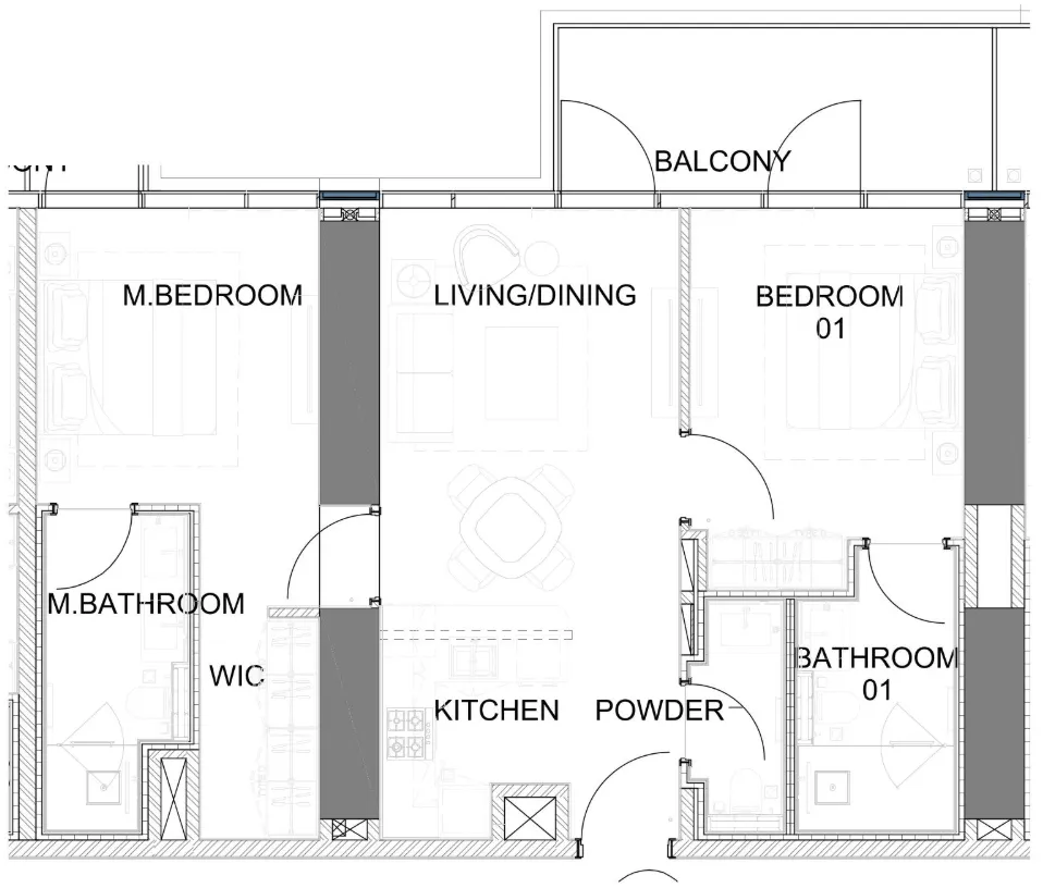 Damac Safa Gate 2 bed floor plan, 1,060 sqft