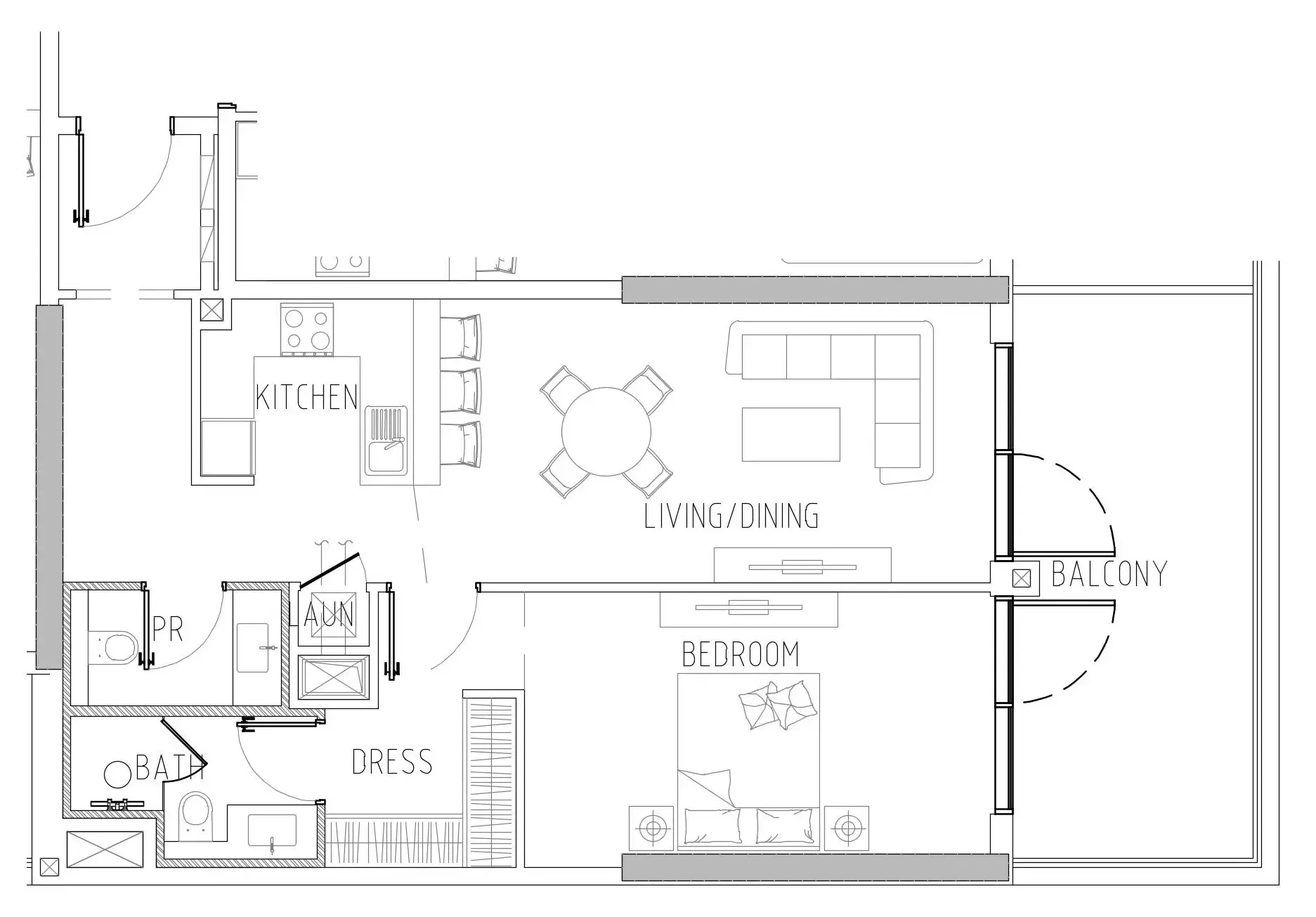 Damac Riverside Views 1 bed floor plan, 976 – 998 sqft