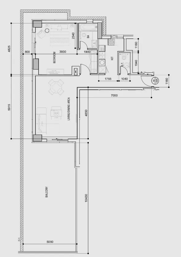 DAMAC Majestine 1 bed floor plan, 1,578 sqft