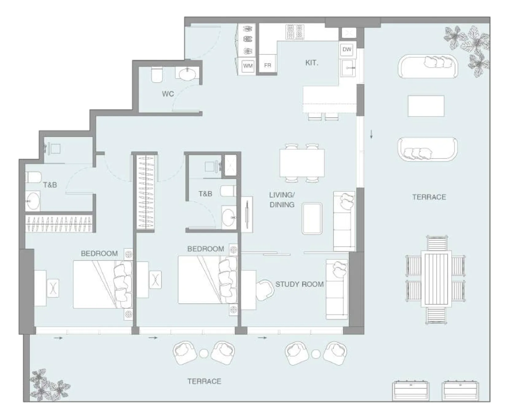 LUM1NAR 2 bed floor plan, 1,988 sqft