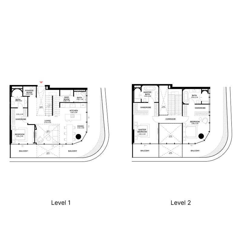 Brabus Island 3 bed floor plan, 2,673 sqft