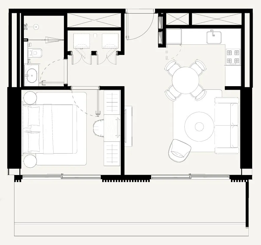 Azizi Abraham 1 bed floor plan, 693 sqft