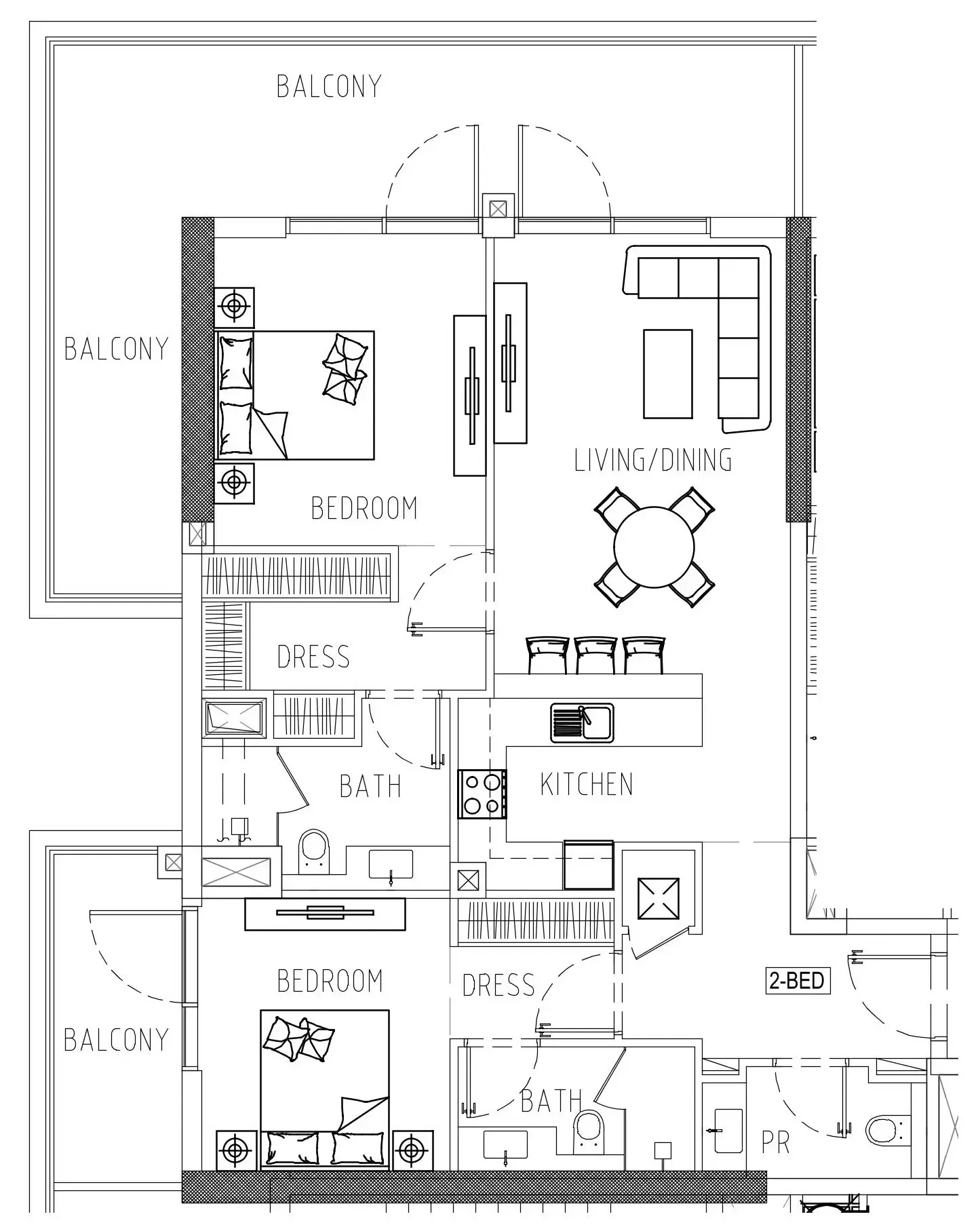 Damac Riverside Views 2 bed floor plan, 1,423 sqft