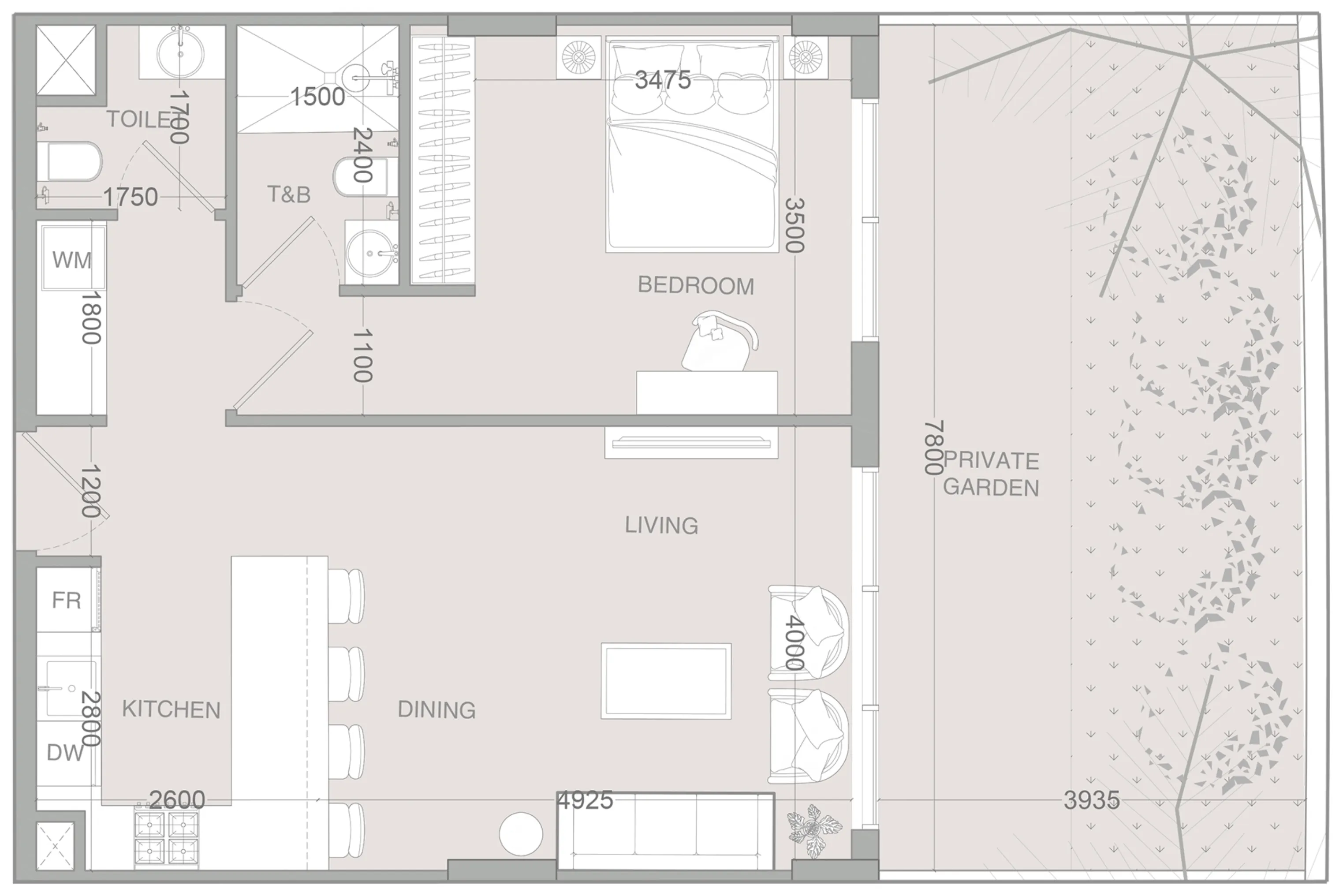 IR1DIAN Park 2 1 bed floor plan, 1,015 sqft
