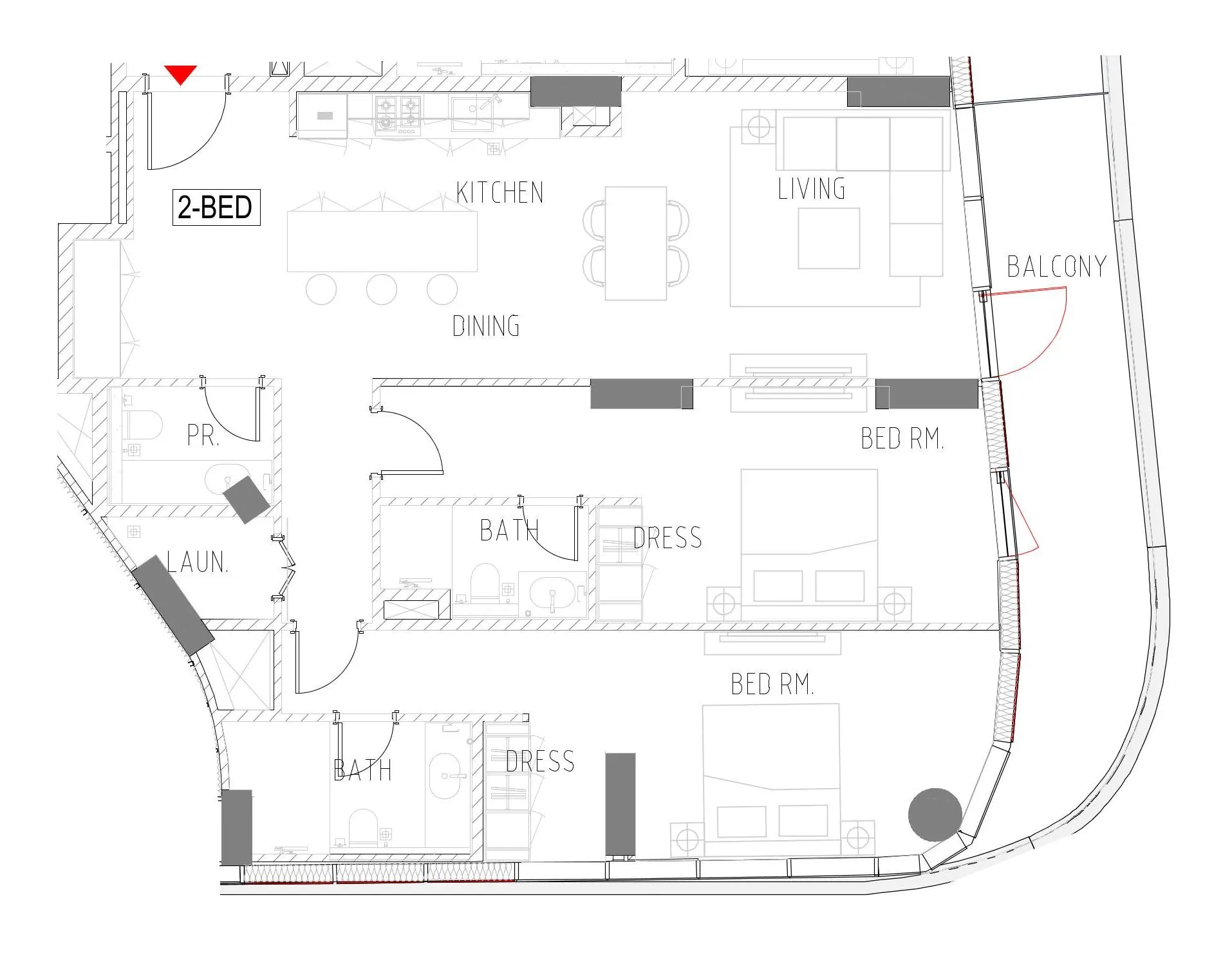 Altitude de Grisogono 2 bed floor plan, 1,457 sqft