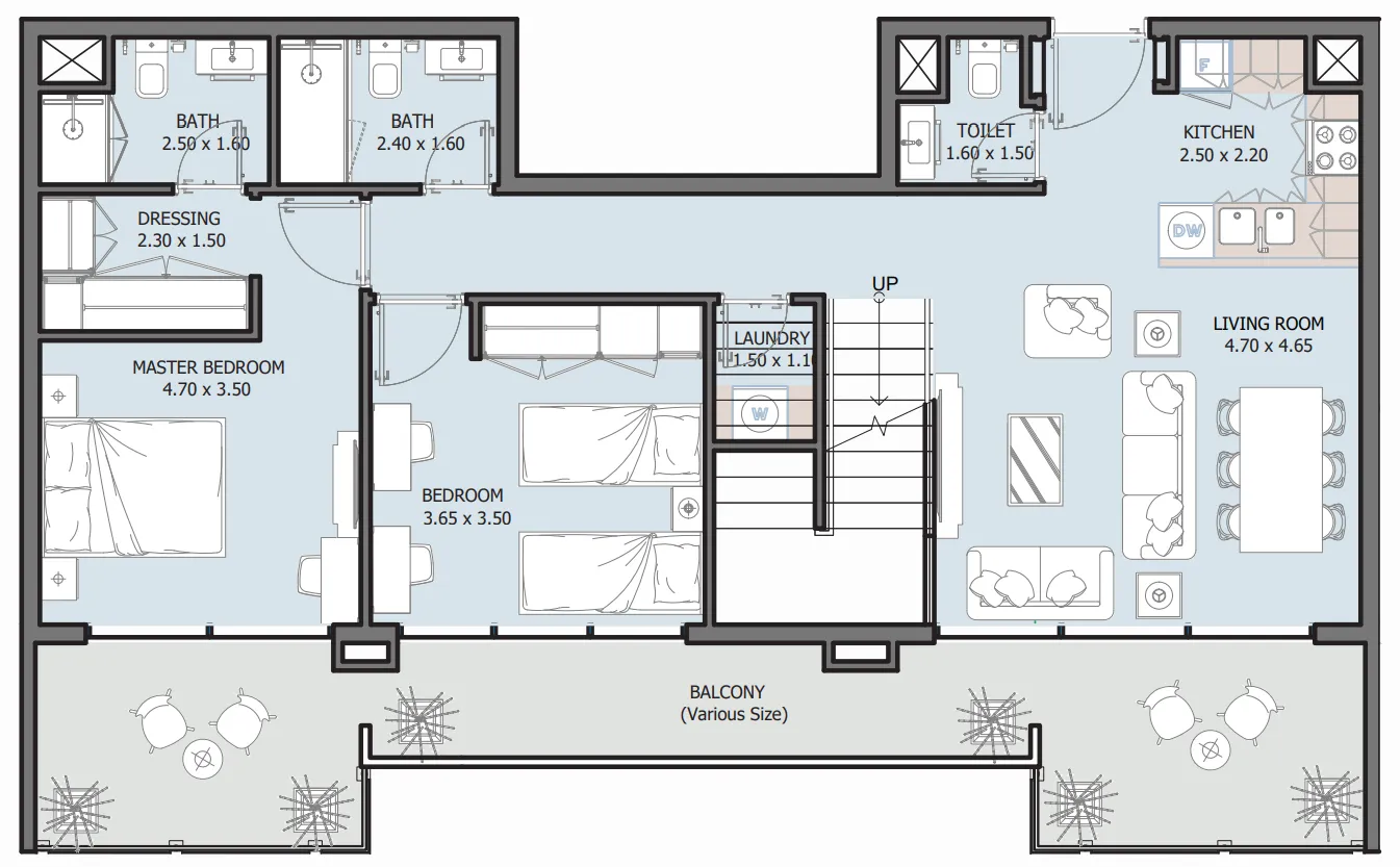 Royal Park 4 bed floor plan, 1,983 – 2,038 sqft
