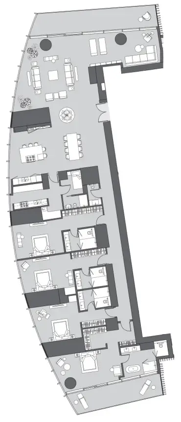 Six Senses Residence 4 bed floor plan, 5,209 sqft