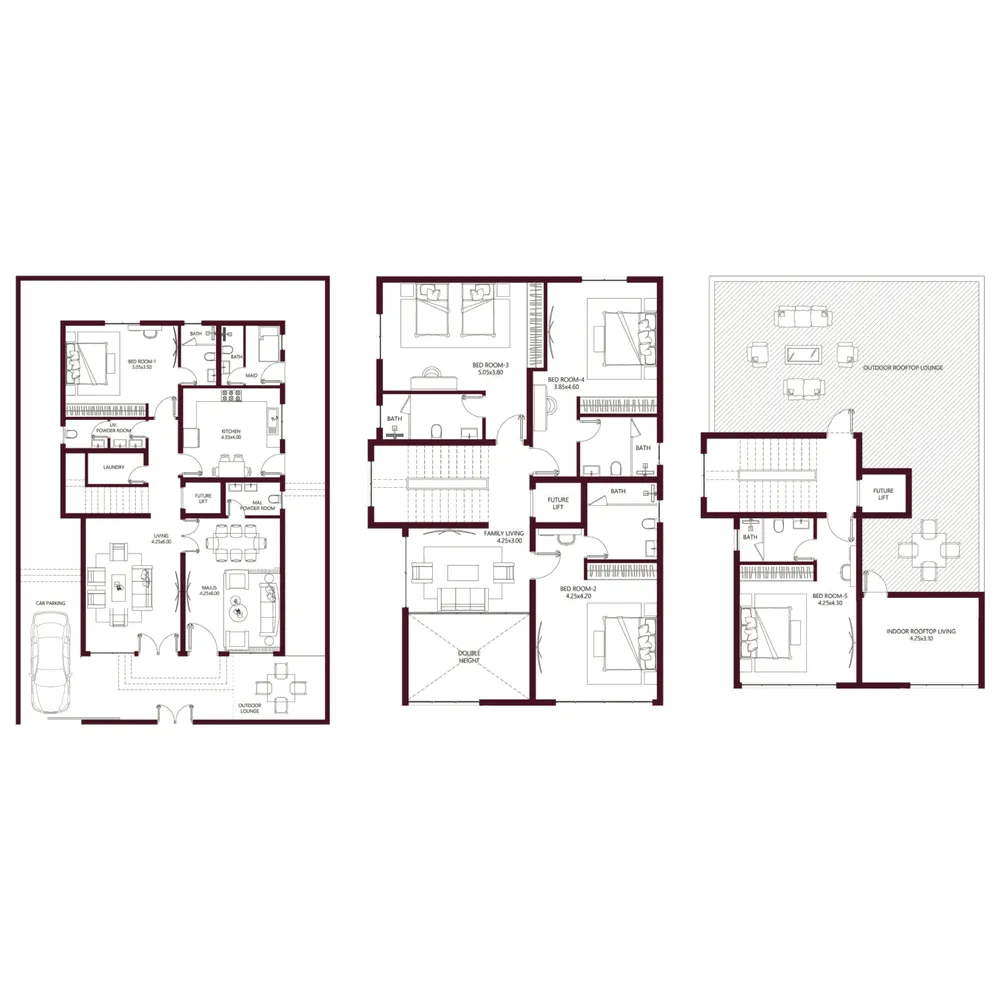 Kabbali Hills 5 bed floor plan, 4,009 sqft