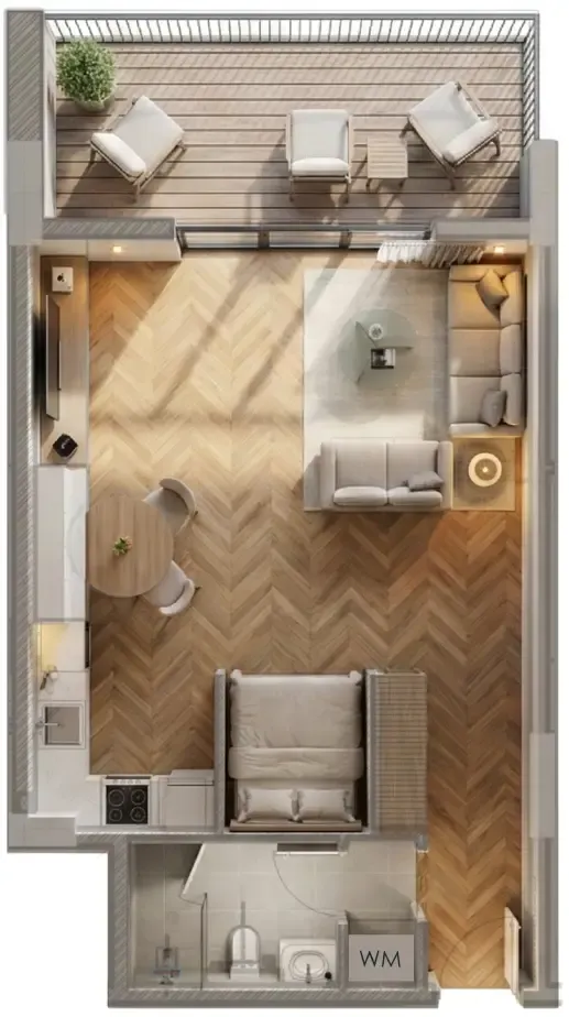 Armas By Zenith Studio floor plan, 695 sqft
