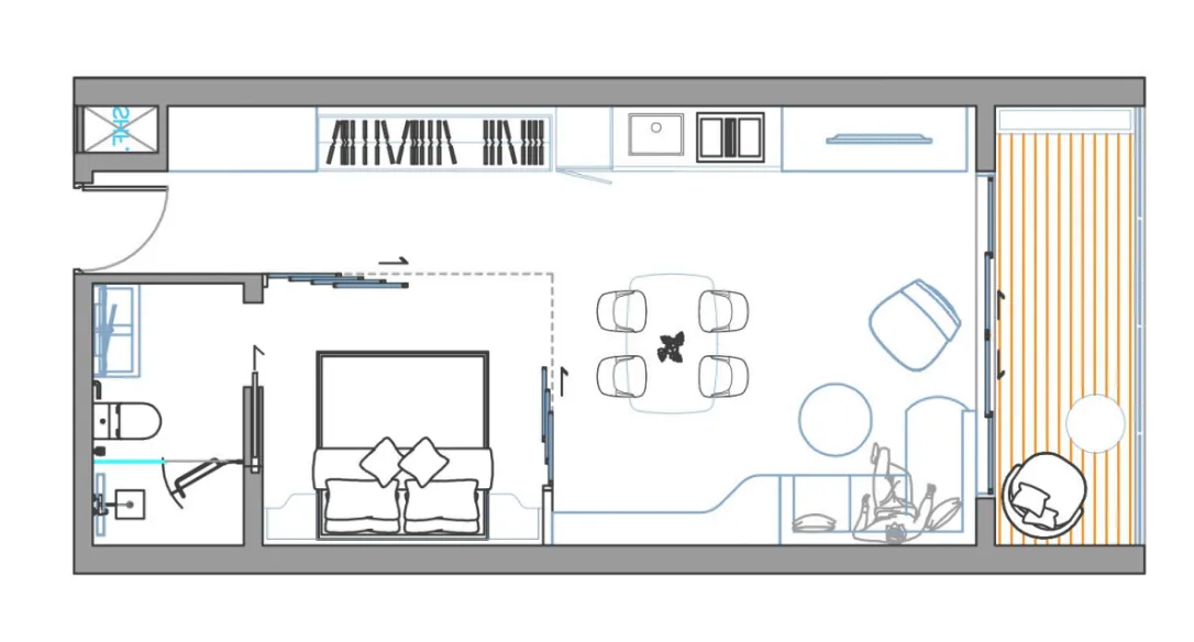 Sole Mio Residences 1 bed floor plan, 574 – 616 sqft