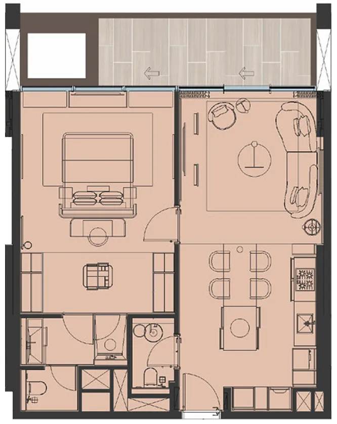 Sea Cliff by Imtiaz 1 bed floor plan, 914 sqft