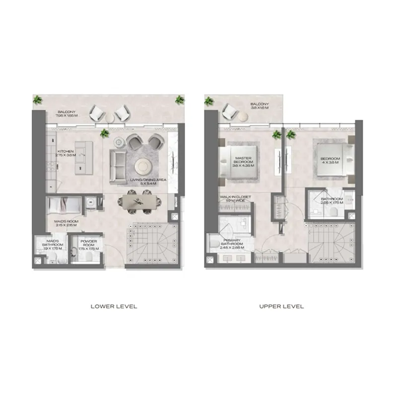 DWTN Residences 2 bed floor plan, 1,750 – 1,763 sqft
