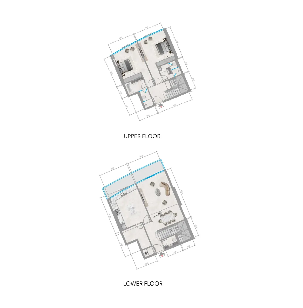 Orchid Towers Phase 1 2 bed floor plan, 1,778 sqft