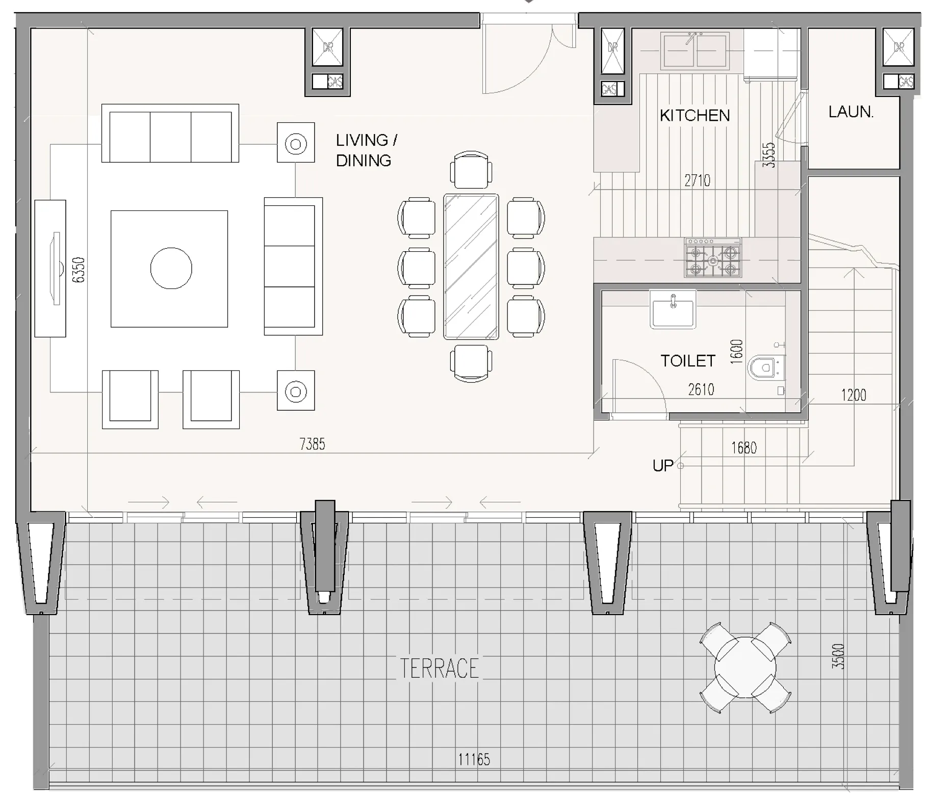 Cubix Residences 2 bed floor plan, 2,124 sqft