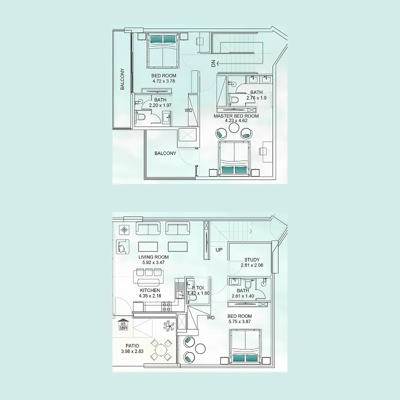 Floarea Breeze 3 bed floor plan, 1,893 sqft
