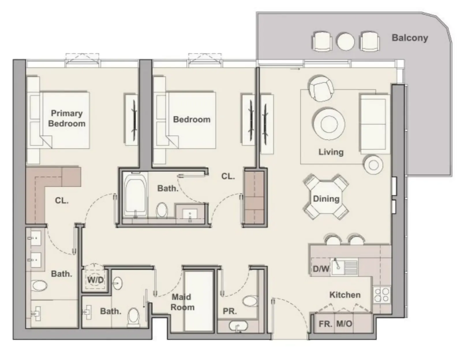Soto Grande 2 bed floor plan, 1,297 sqft