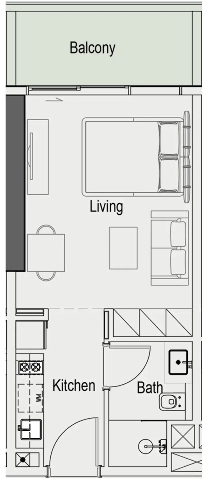 Sierra by Iman Studio floor plan, 422 sqft