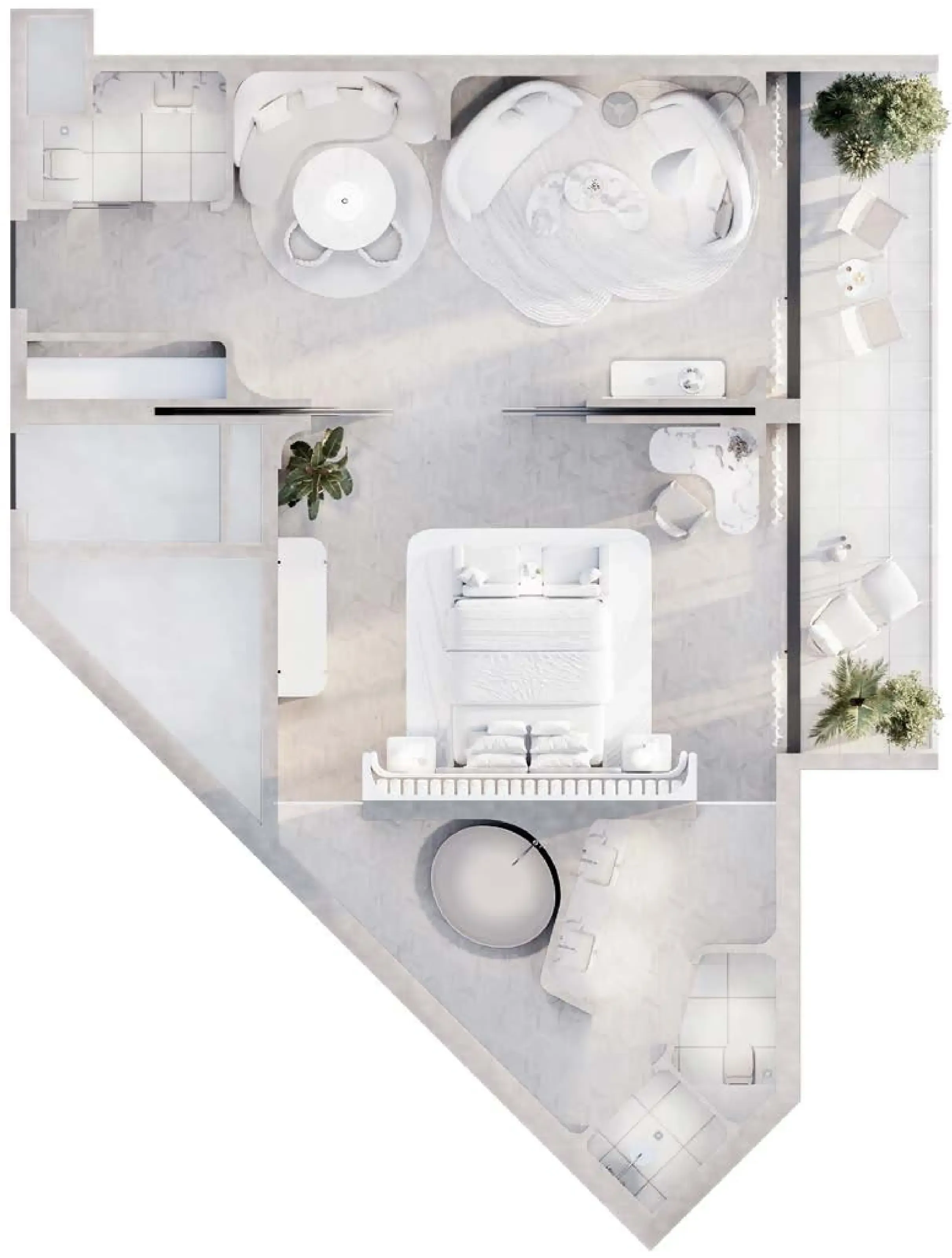 Artist Hotel 1 bed floor plan, 1,381 sqft