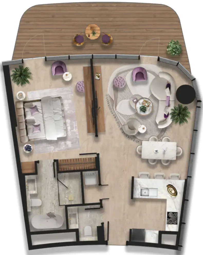 Taj Wellington Mews 1 bed floor plan, 1,140 sqft