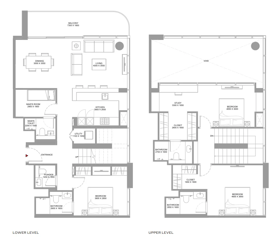 Starline Beach Residences 3 bed floor plan, 2,021 – 2,022 sqft