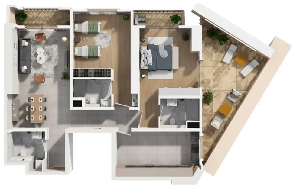 Barajeel Towers 2 bed floor plan, 2,723 sqft