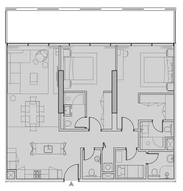 Wynwood Horizon 2 bed floor plan, 1,544 sqft