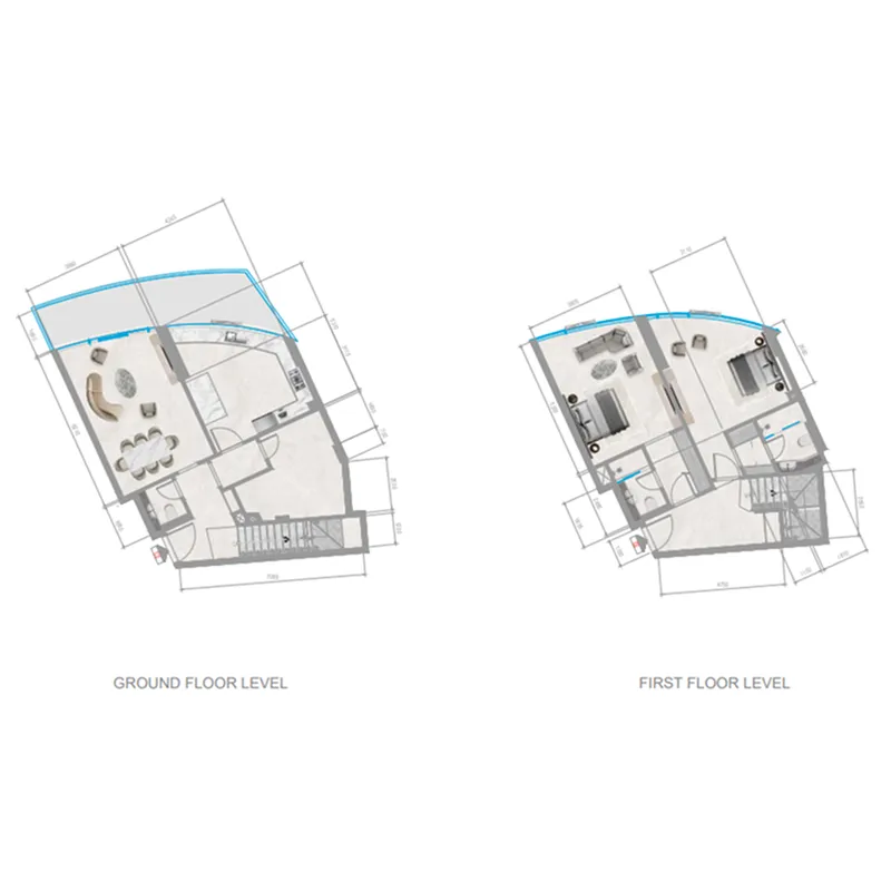Orchid Towers Phase 1 2 bed floor plan, 1,800 sqft