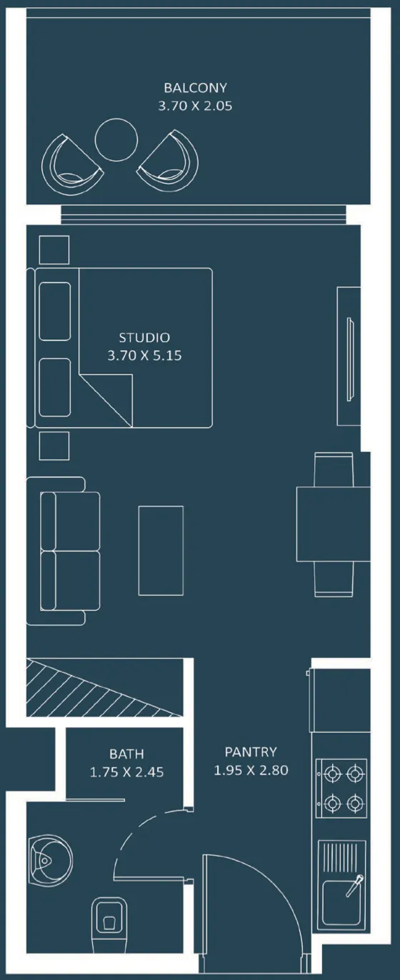 Oasiz 2 Studio floor plan, 102 – 1,711 sqft