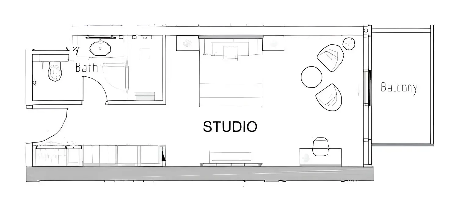 Damac Hills - Artesia Studio floor plan, 492 sqft