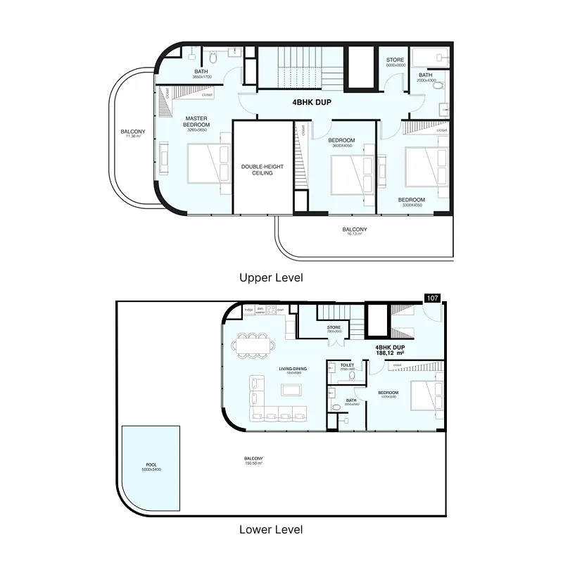 Villa Del Gavi 4 bed floor plan, 3,951 sqft
