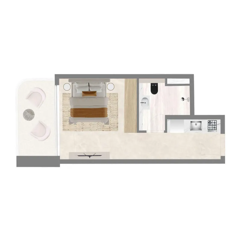 Celesto 4 Studio floor plan, 324 – 362 sqft