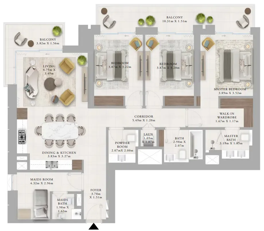 Creek Haven 3 bed floor plan, 1,871 sqft