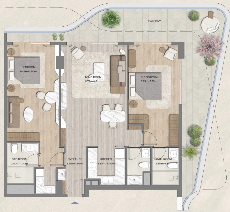 Tomorrow 166 2 bed floor plan, 1,579 sqft