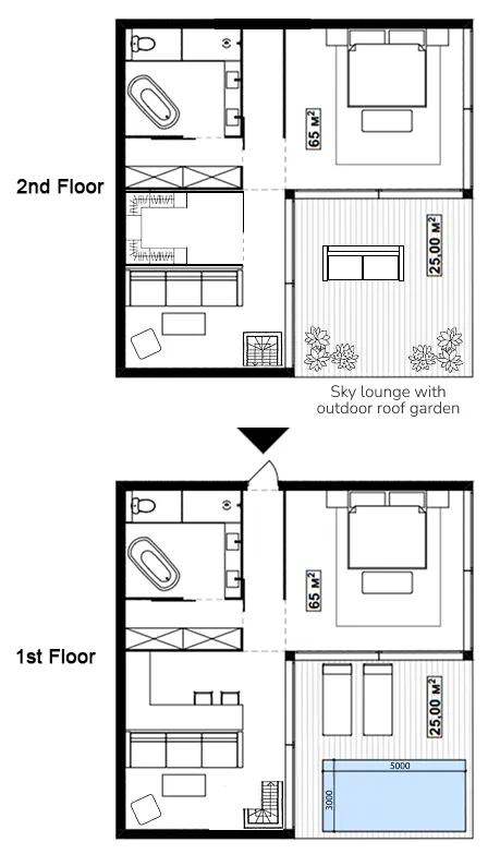 Anta MediSpa Villas Resort 2 bed floor plan, 1,938 sqft