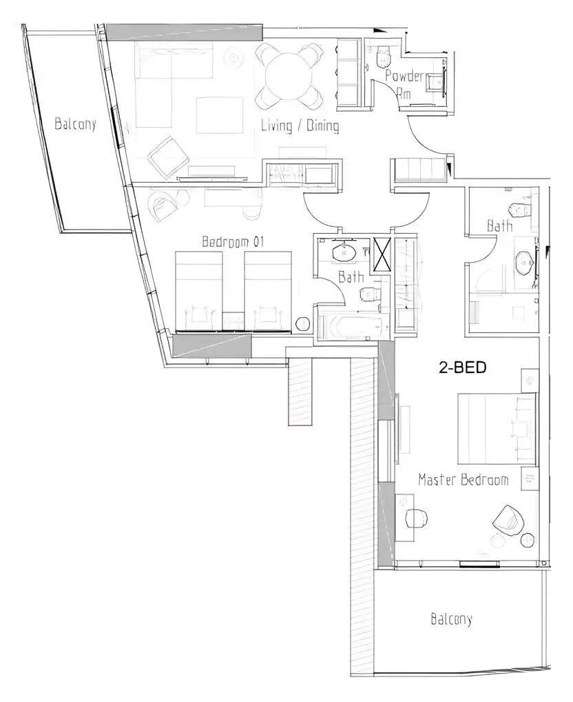 Damac Hills - Artesia 2 bed floor plan, 1,312 sqft