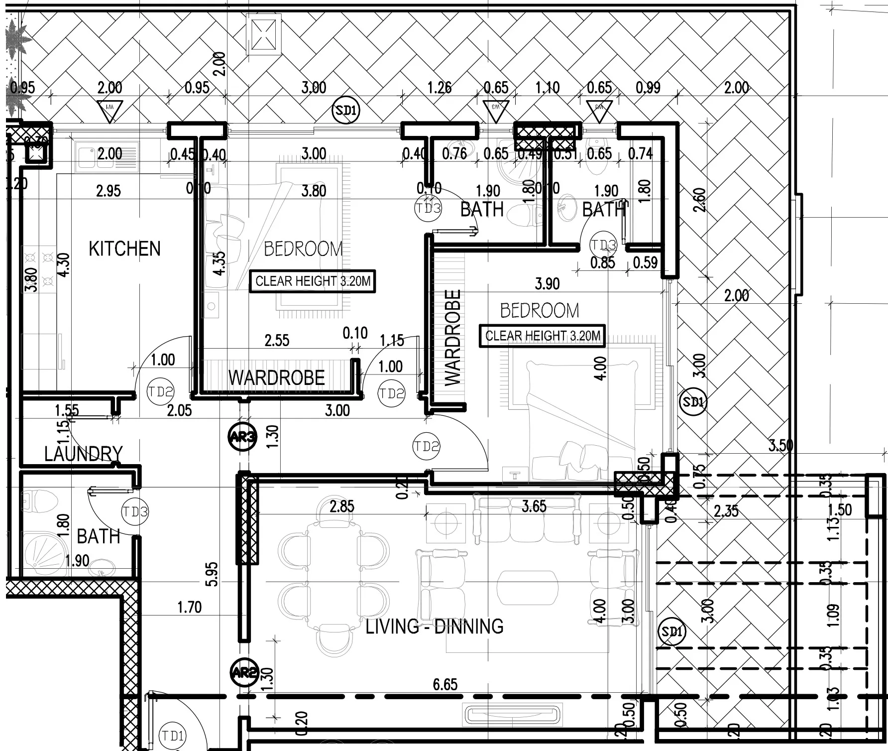 Dugasta Warsan (Jneibi) 2 bed floor plan, 1,746 sqft