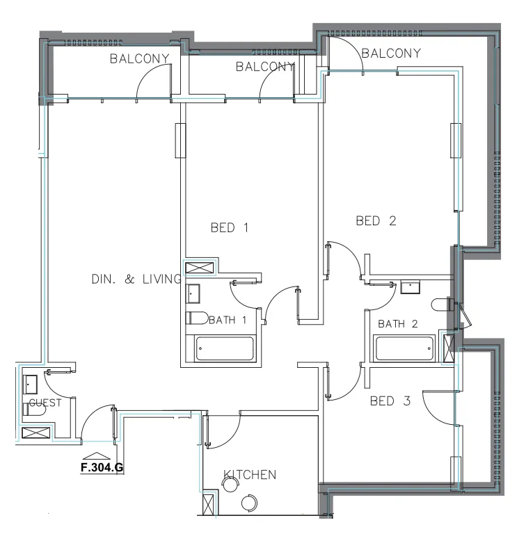 Janayen Avenue 3 bed floor plan, 1,754 sqft